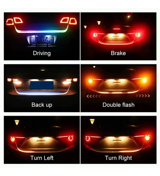 Bagaj Altı Led Kayar Sinyalli 5 Fonksiyonlu Esnek Led Su Geçirmez 120cm - 3