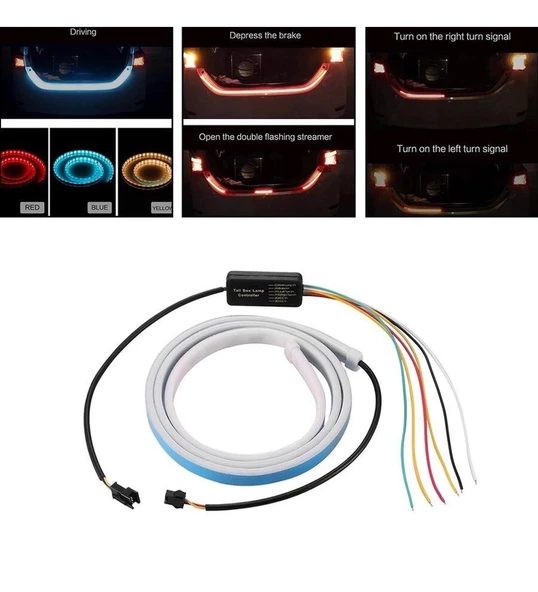 Bagaj Altı Led Kayar Sinyalli 5 Fonksiyonlu Esnek Led Su Geçirmez 120cm