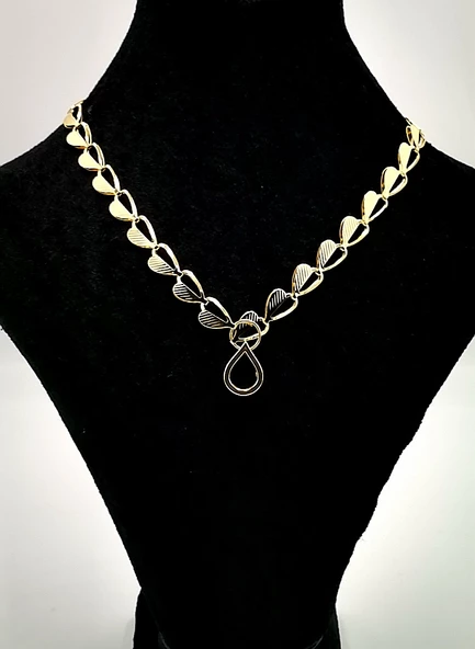 Altın Sarısı Zincir Figürlü Lüks Kararmaz Kolye ürün görseli 1