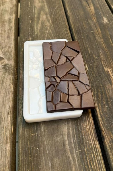 Parçalanmış Tablet Çikolata Silikon Mum Kalıbı - 4