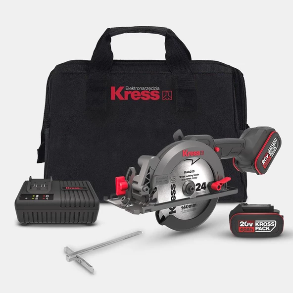 Kress KUE11 20Volt 4.0Ah. Li-ion 140MM Çift Akülü Kömürsüz Profesyonel Çok Amaçlı Daire Testere