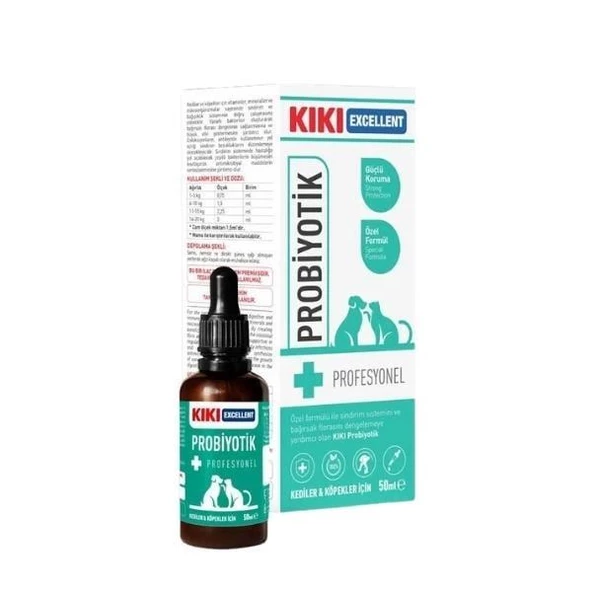 Kiki Excellent Kedi ve Köpek İçin Probiyotik Şurup 50 ml