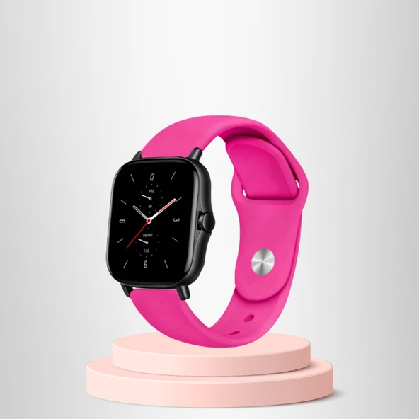 Apple Watch 38 40 41mm/S A Kalite Kordon Kayış Bileklik Klasik Kaliteli Silikon Kordon PEMBE