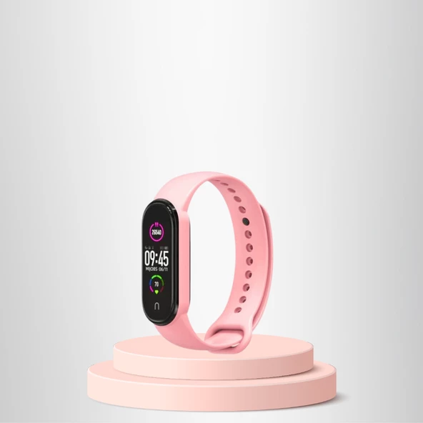 Mi Band 3-4 Uyumlu Silikon Kordon M3-M4 Uyumlu AÇIK PEMBE