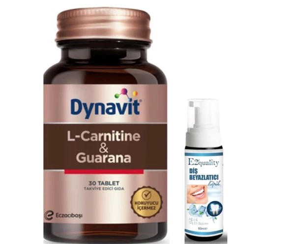 Eczacıbaşı Dynavit L-Carnitine ve Guarana Takviye Edici Gıda 30 Tablet - Diş Beyazlatıcı Köpük Hediye