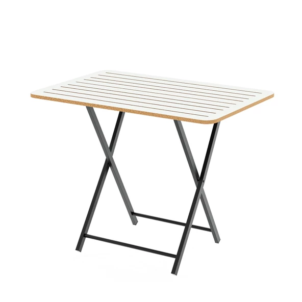 Eportatif Katlanır 4 Kişilik Bahçe Masası Bistro Masa 55x90 Beyaz 1425 ürün görseli 1