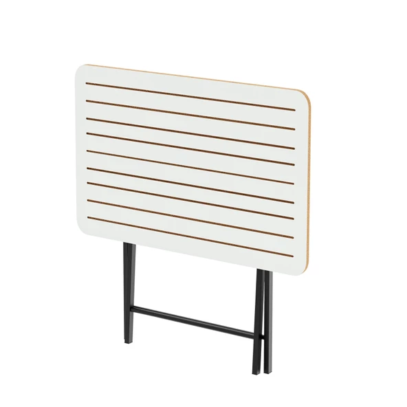 Eportatif Katlanır 4 Kişilik Bahçe Masası Bistro Masa 55x90 Beyaz 1425 - Resim 2