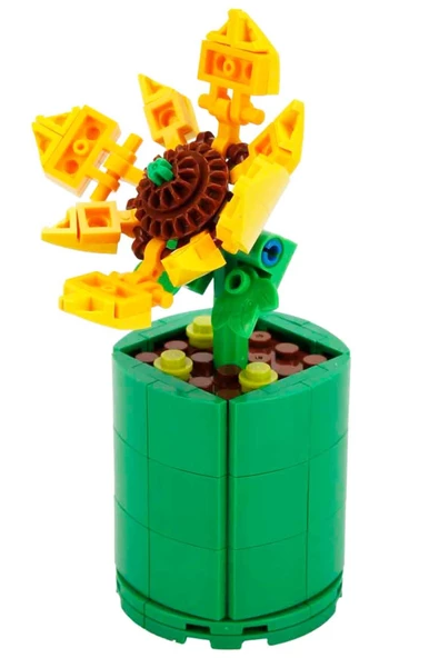 Güneşi Odanıza Taşıyın: 110 Parça Ayçiçeği Buketi Yapı Seti - 5