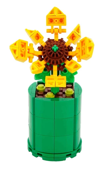 Güneşi Odanıza Taşıyın: 110 Parça Ayçiçeği Buketi Yapı Seti ürün görseli