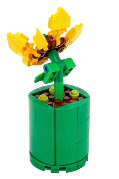 Güneşi Odanıza Taşıyın: 110 Parça Ayçiçeği Buketi Yapı Seti - 4