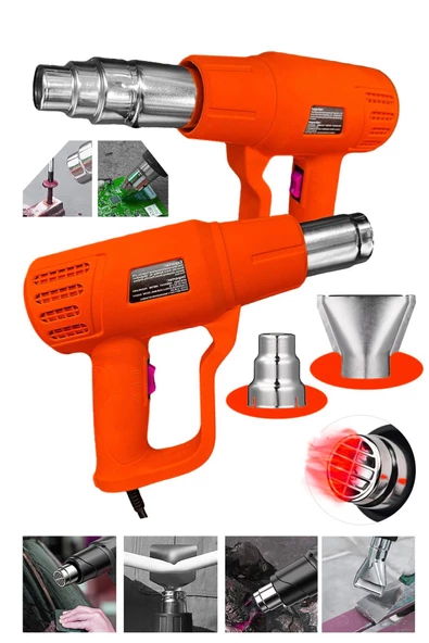 Alman Seri 4500 Watt Pro Darbeye Dayanıklı Bakır Sargılı Rezistans 2 kademeli Sıcak Hava Tabancası - 3