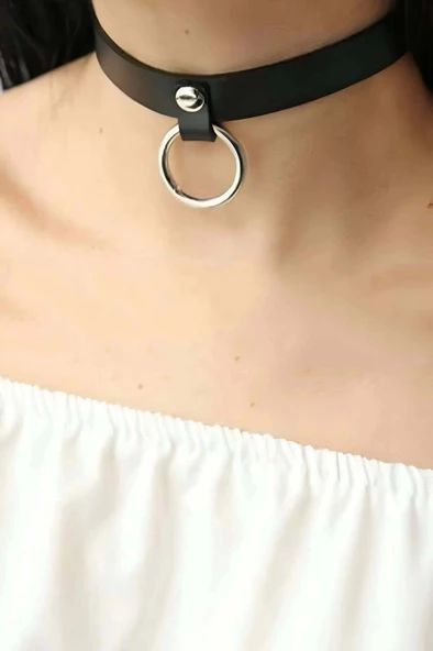 pilelistore Halkalı Şık Deri Choker Tasma - Brf253