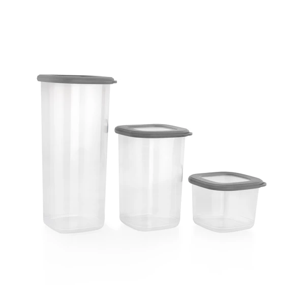 Schafer Hold 3 lü Saklama Kabı-Gri - 2