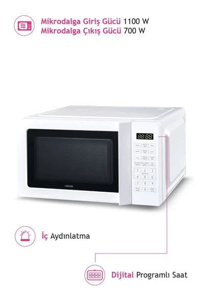 Altus ALMD 25 20 lt Beyaz Mikrodalga Fırın - 4