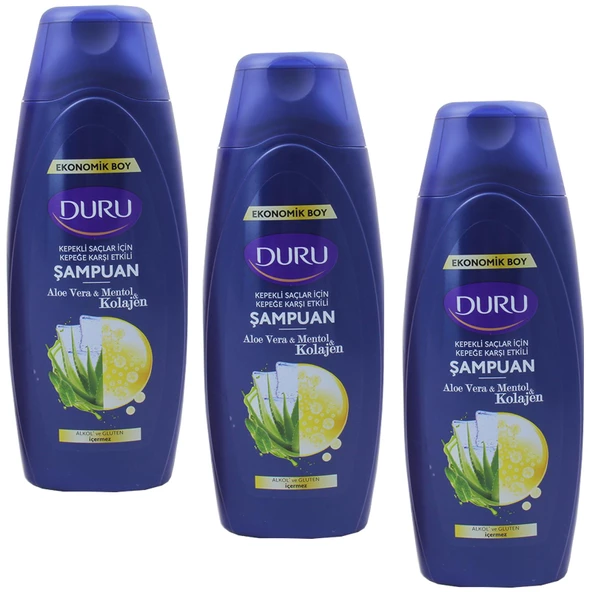 Duru Aloe Vera Mentol Kolajen Kepeğe Karşı Şampuan 700 ml 3 ADET