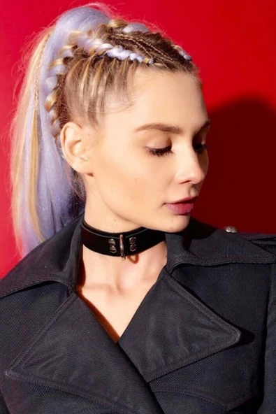 pilelistore Kadın Ayarlanabilir Cool Şık Deri Choker Tasma - Brf682