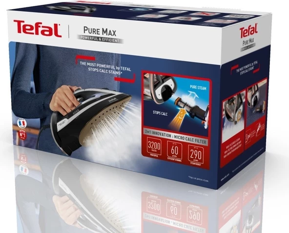 Tefal Durilium AirGlide Taban 3200W 290Gr Şok Buharlı Pure Max Buharlı Ütü - Resim 7
