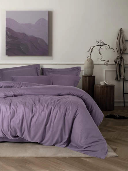 Cotton Box Tensel Craft Çift Kişilik Nevresim Takımı Mürdüm ürün görseli 1