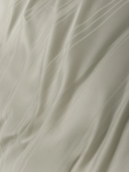 Cotton Box Smart Bambu Saten Çift Kişilik Nevresim Takımı Stripe Bej - Resim 4