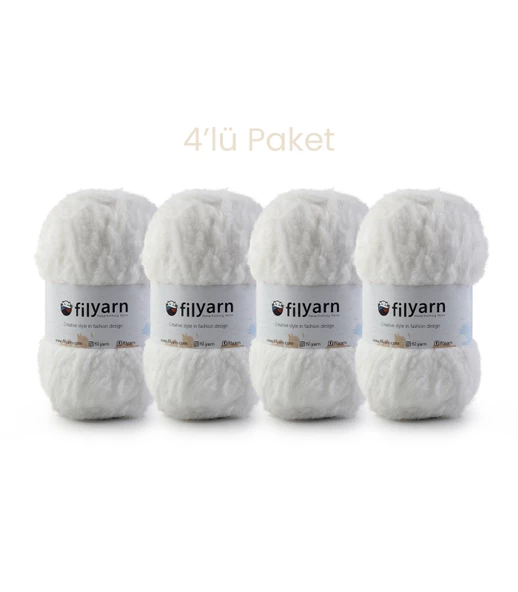 Wildcat Sakallı Örgü İpi 4'lü Set Tüy İpi Bebek İpi Kedi İpi Yumuşak Kürk İpi El İşi Malzemeleri - 4