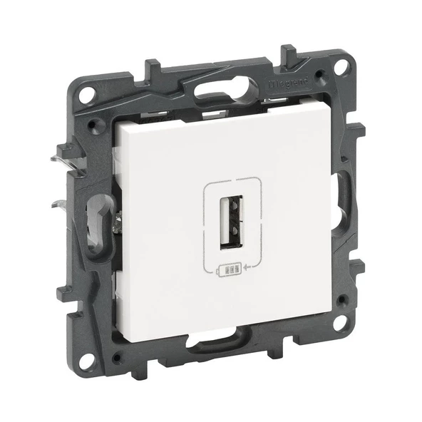 Legrand Raventi Beyaz Tekli Usb Şarj Prizi 1100Ma