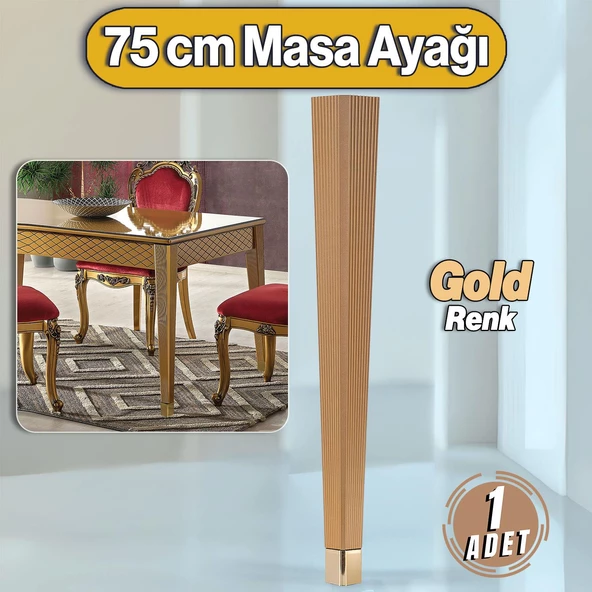 Elit Masa Dresuar Ayağı 75 cm Plastik Gold Altın Ayak Mutfak Yemek Masası Mobilya Ayakları