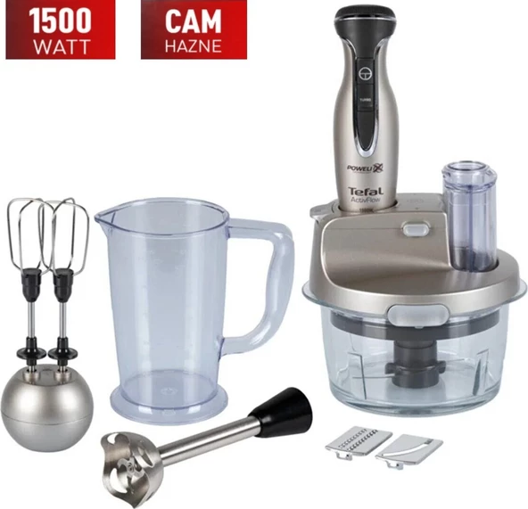 Tefal Buz Kırma Özellikli 15 Yıl Onarım Garantili Cam Hazneli 1500 W Blender Seti Gümüş - 2