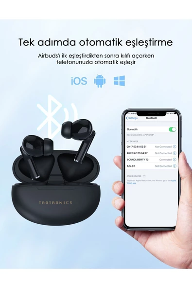 TaoTronics    Tt-bh1122-blck Bt 5.4 Kablosuz Kulakiçi Bluetooth Kulaklık Siyah - 7