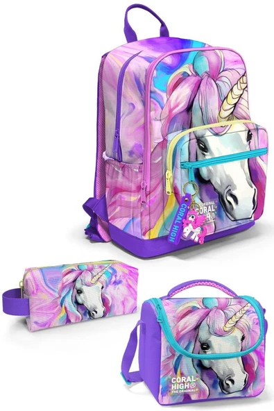Coral High Unicorn 3'lü Okul Çanta Seti SET0123634 ürün görseli