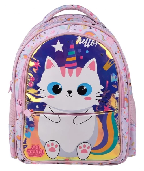 Me Çanta Me Team Hello Cat Okul Sırt Çantası ve Kalemlik Seti - Pembe - Kız Çocuk - Resim 2
