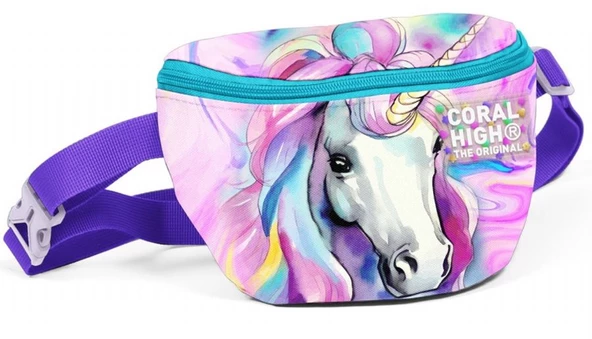 Coral High İlkokul/Ortaokul Çanta Seti ve Bel Çantası- Unicorn - Kız Çocuk - Resim 5