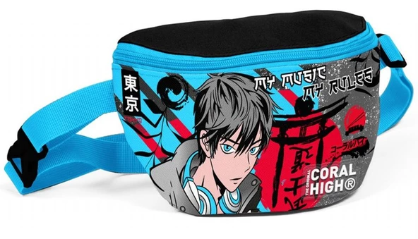 Coral High Siyah Mavi Anime Desenli Erkek Çocuk Beşli Okul Çanta Seti - İlkokul ve Ortaokul İçin Uygun - Resim 5