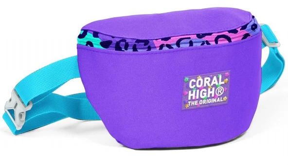 Coral High Mor Leopar Baskılı Kız Çocuk Bel Çantası