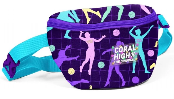 Coral High Mor Voleybol Baskılı Kız Çocuk Bel Çantası
