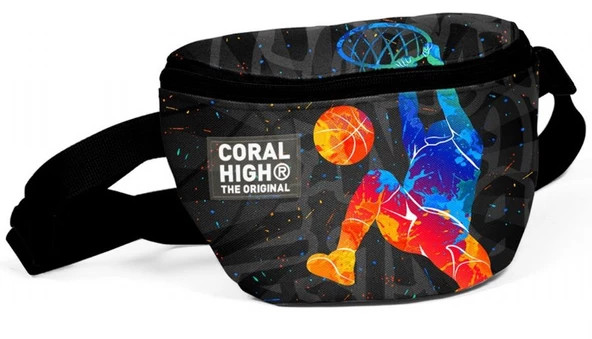 Coral High Gri Basketbol Baskılı Erkek Çocuk Bel Çantası