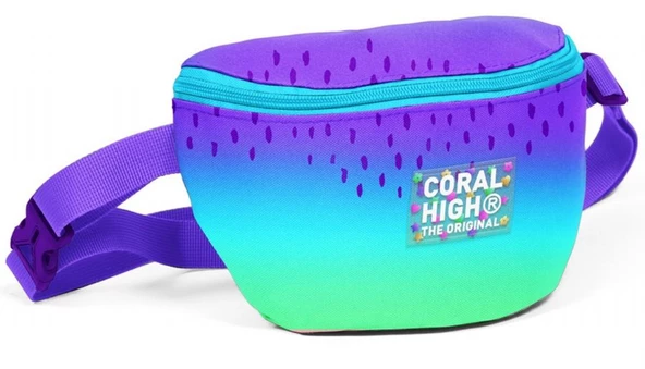 Coral High Mor Lila Renk Geçişli Baskılı Kız Çocuk Bel Çantası