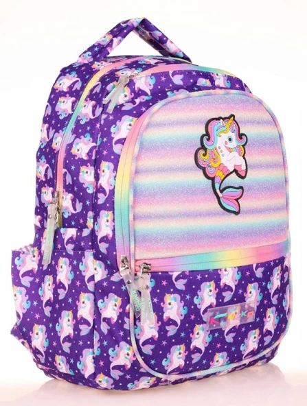 Kaukko Kids Kız Çocuk Mor Unicorn Okul Sırt Çantası