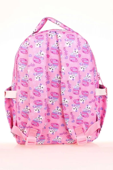 Kaukko Kids Pembe Sevimli Kedi Kız Çocuk Okul Sırt Çantası - 2
