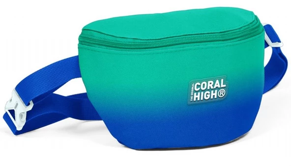 Coral High Yeşil Saks Renk Geçişli Baskılı Erkek Çocuk Bel Çantası ürün görseli