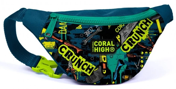 Coral High Erkek Çocuk Günlük Bel Çantası - Petrol Yeşil Yazılar
