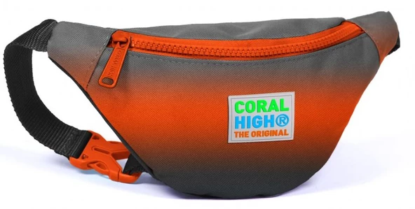 Coral High Erkek Çocuk Günlük Bel Çantası - Siyah Turuncu Gradyan