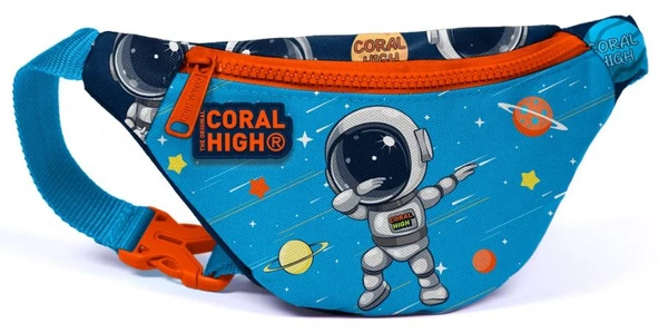 Coral High Erkek Çocuk Günlük Bel Çantası - Mavi Turuncu Astronot