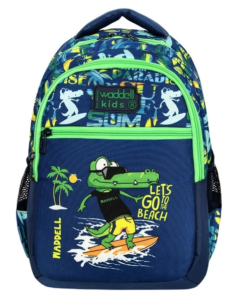 Waddell Timsah Desenli İlkokul Sırt Çantası Ve Beslenme Çantası - Erkek Çocuk - Resim 3