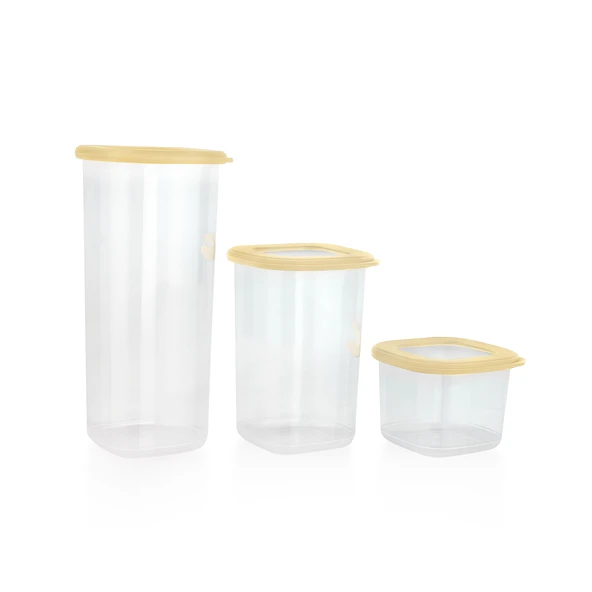 Schafer Hold 3 lü Saklama Kabı-Sarı - 2