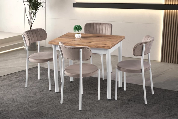 Smart Beta Açılır Mutfak Masası ve 4 Adet Sandalye Takımı 60*90 - Resim 7