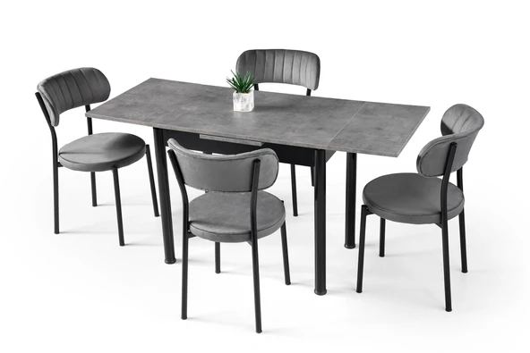 Smart Beta Açılır Mutfak Masası ve 4 Adet Sandalye Takımı 60*90 - Resim 2