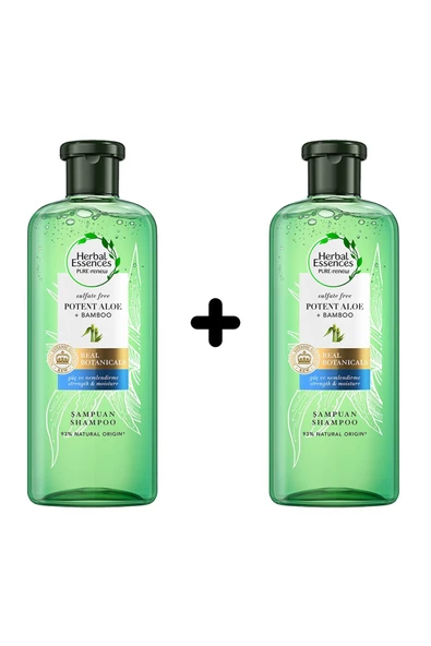 Herbal Essences    Sülfatsız Güç Ve Nem Aloe + Bambu Şampuan 2'li (2x380 Ml)