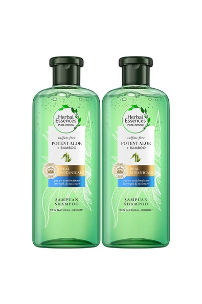 Herbal Essences    Sülfatsız Şampuan Aloe Gücü Bambu 380 ml X 2 Adet