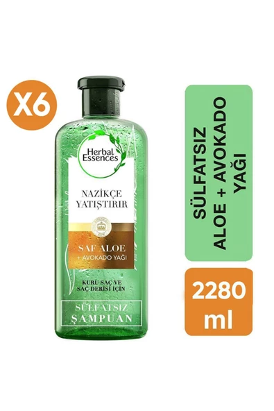 Herbal Essences    Sülfatsız Aloe Ve Avokado Şampuan 380 ml X6 Adet