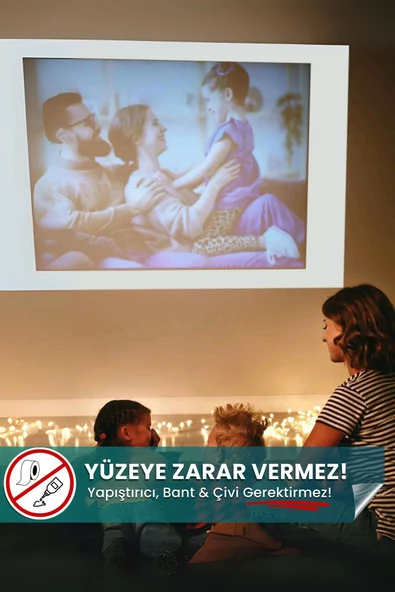 100x150 Cm Projeksiyon Perdesi, Duvar Ev Sineması, Sunum Perdesi, Duvar Projeksiyon Perdesi - 8